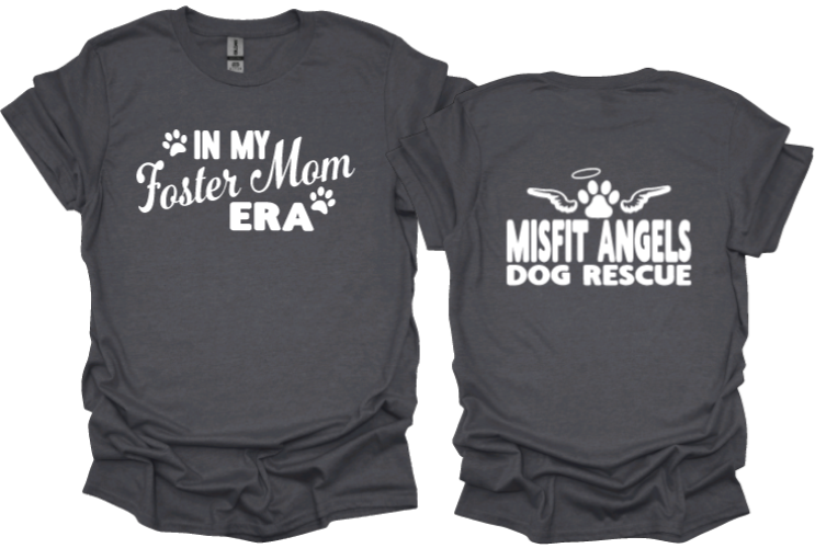 In my Foster Mom Era unisex tshirt or sweatshirt with misfit angels logo on back
