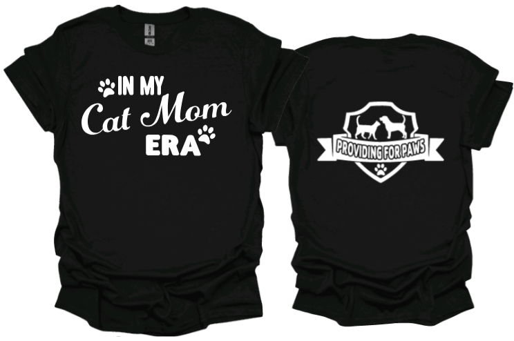In my Cat Mom Era Unisex Tshirt or crewneck sweatshirt with Logo on back