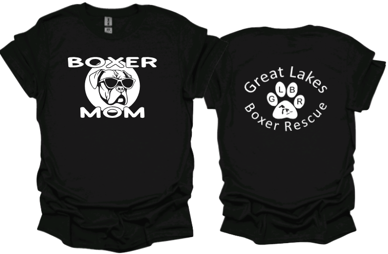 Boxer Mom with Great Lakes Boxer Rescue on Back