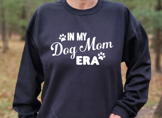 In my dog mom era Unisex tshirt or crewneck sweatshirt with option for Bubbles the Blind Beagle logo on back
