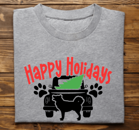 Happy Holidays with malamute Tshirt/Sweatshirt/Hoodie
