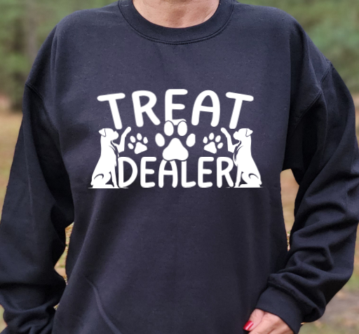 Treat Dealer (Great Lakes Boxer Rescue on Back) Unisex Tshirt or Crewneck Sweatshirt
