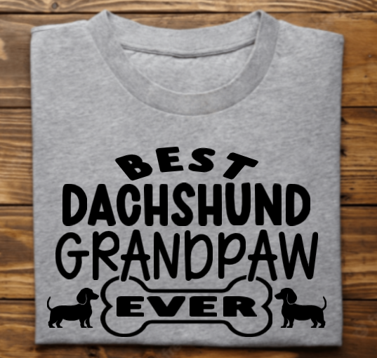 Best dachshund grandpaw ever with DHACR logo on back