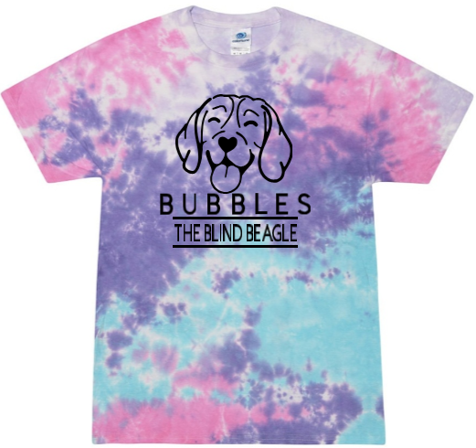 Bubbles the Blind Beagle Tie Dye Tshirt