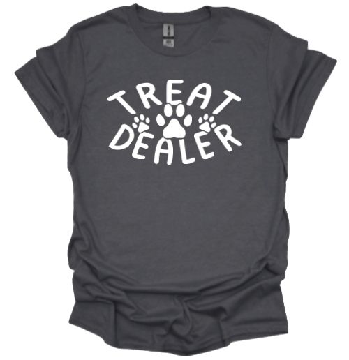 Treat Dealer Unisex tshirt or crewneck sweatshirt with option for ARAR Logo on back