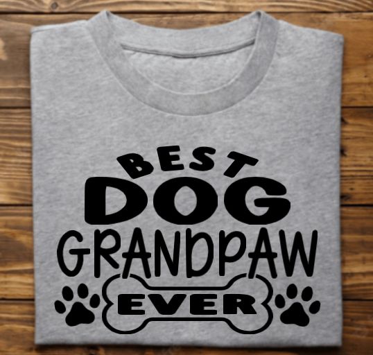 Best Dog Grandpaw Ever Unisex tshirt or crewneck sweatshirt with option for ARAR Logo on back