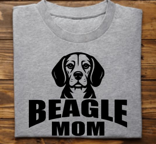 Beagle Mom Unisex tshirt or crewneck sweatshirt with Bubbles the Blind Beagle logo on back