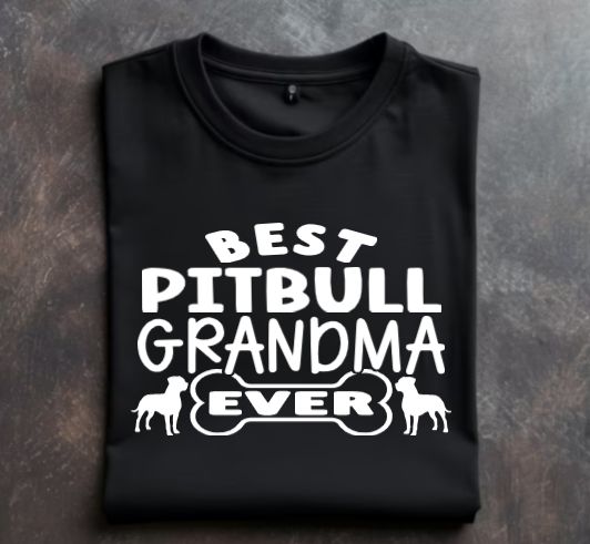 Best Pitbull Grandma Ever Unisex tshirt or crewneck sweatshirt with option for Great Lakes Bully Brigade Logo on back