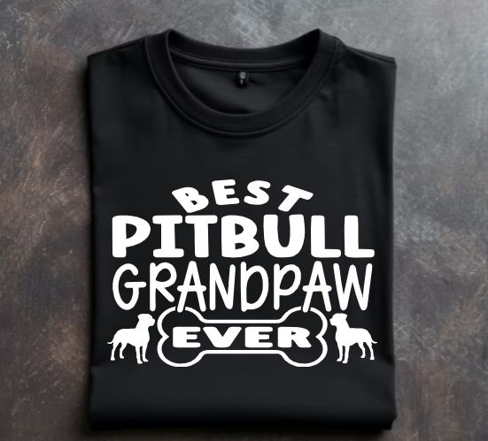 Best Pitbull Grandpaw Ever Unisex tshirt or crewneck sweatshirt with option for Great Lakes Bully Brigade Logo on back