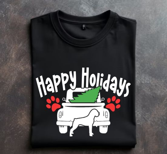 Happy Holidays with GLBR Logo on back Unisex Tshirt or Crewneck Sweatshirt