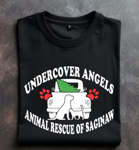 Undercover Angels Animal Rescue of Saginaw Holiday Logo Design Tshirt, sweatshirt or hoodie