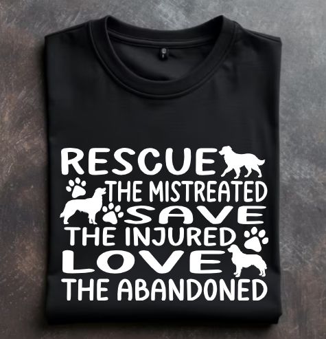 Rescue Save Love (Golden retriever design) Unisex Tshirt or Crewneck Sweatshirt with option for GRRoW logo on back