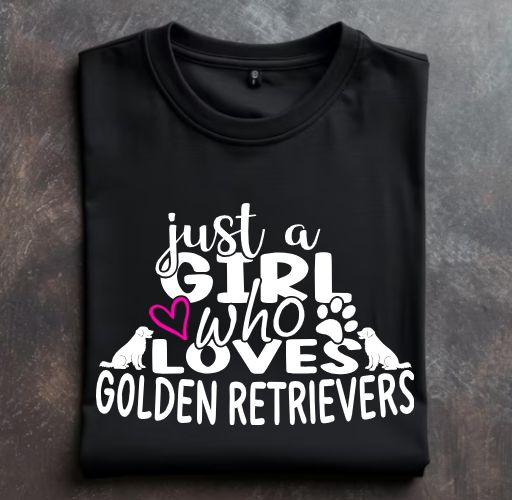 Just a girl who loves golden retrievers Unisex Tshirt or Crewneck Sweatshirt with option for GRRoW logo on back