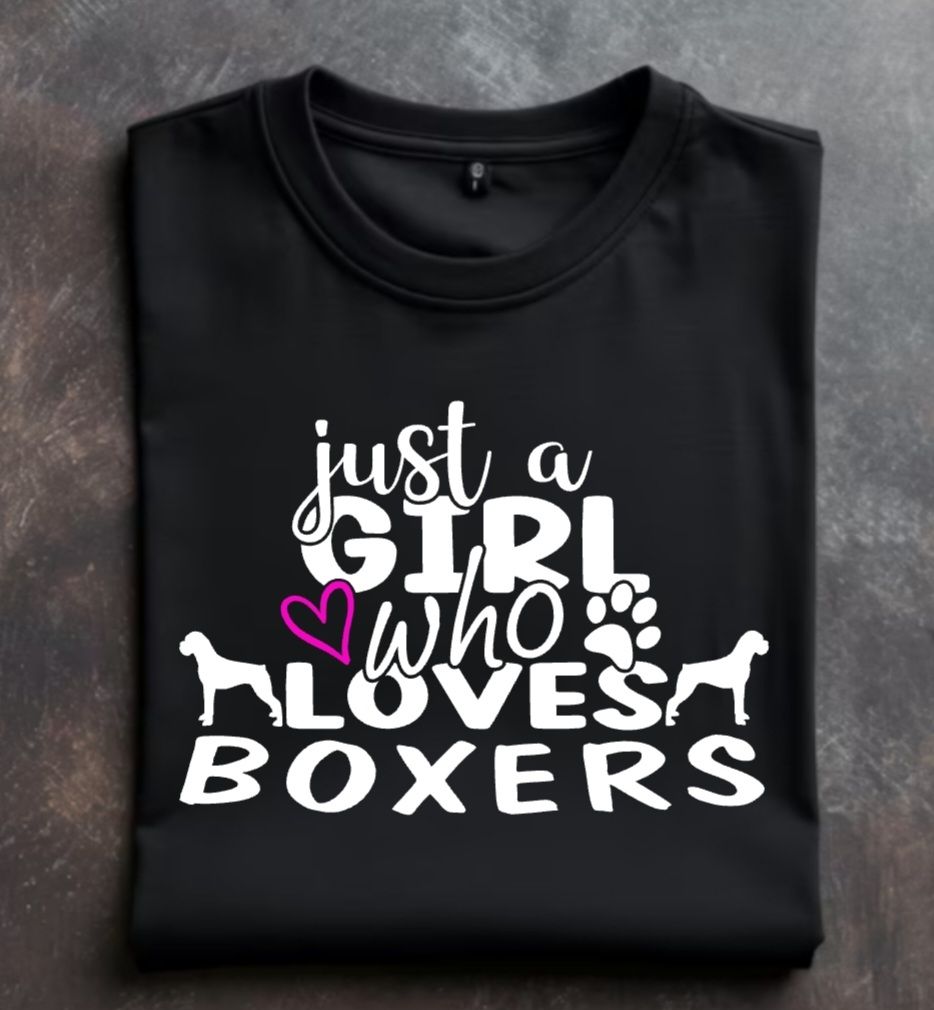 Just a girl who loves boxers Unisex Tshirt or Crewneck Sweatshirt with option for GLBR logo on back