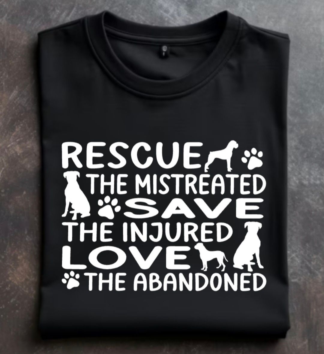 Rescue Save Love (Boxer design) Unisex Tshirt or Crewneck Sweatshirt with option for GLBR logo on back