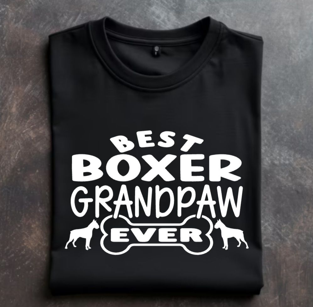 Best Boxer Grandpaw Ever Unisex Tshirt or Crewneck Sweatshirt with option for GLBR logo on back