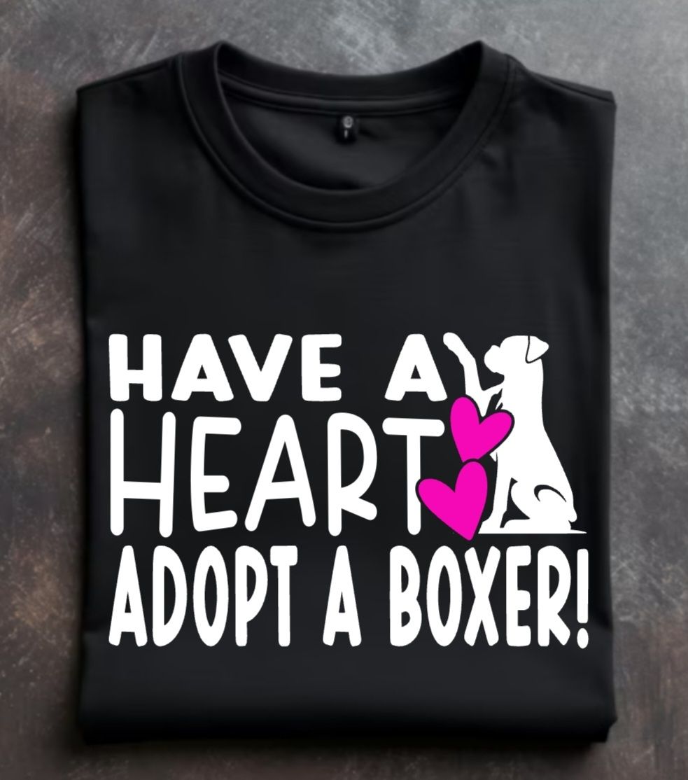 Have a Heart Adopt A Boxer Unisex Tshirt or Crewneck Sweatshirt with option for GLBR logo on back
