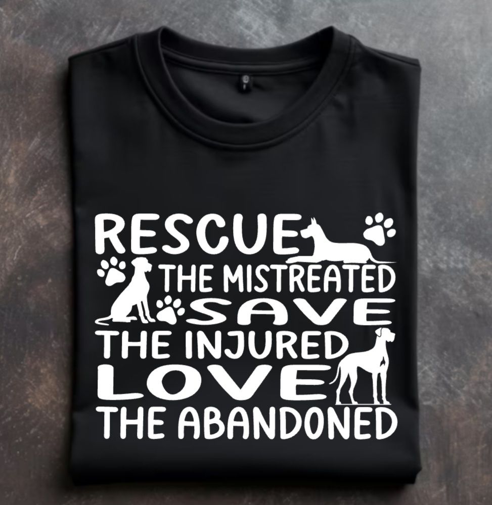 Rescue. Save. Love (Great Dane edition) Unisex Tshirt or Crewneck Sweatshirt with option for Great Dane Rescue Inc logo on back