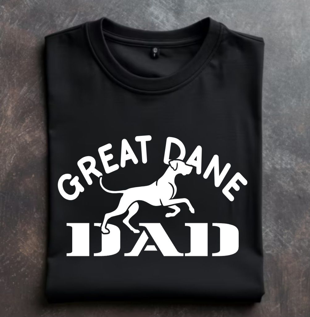 Great Dane Dad Unisex Tshirt or Crewneck Sweatshirt with option for Great Dane Rescue Inc logo on back