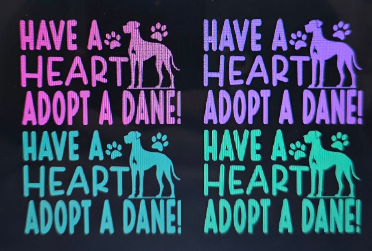 Have a Heart Adopt A Dane window Decal approx 4inx5in