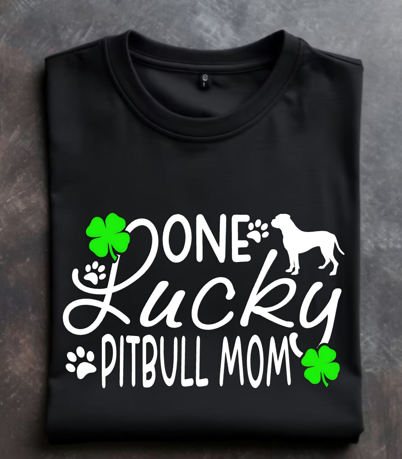 One Lucky PitBull Mom Unisex Tshirt or Crewneck Sweatshirt with Great Dane Rescue Inc logo on back