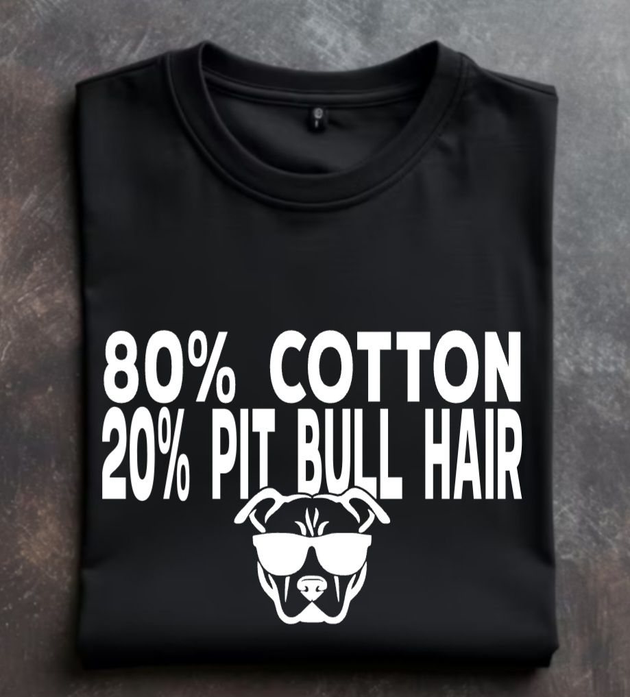 80% Cotton 20% Pit Bull Hair Unisex Tshirt or Crewneck Sweatshirt with option for Great Dane Rescue Inc logo on back