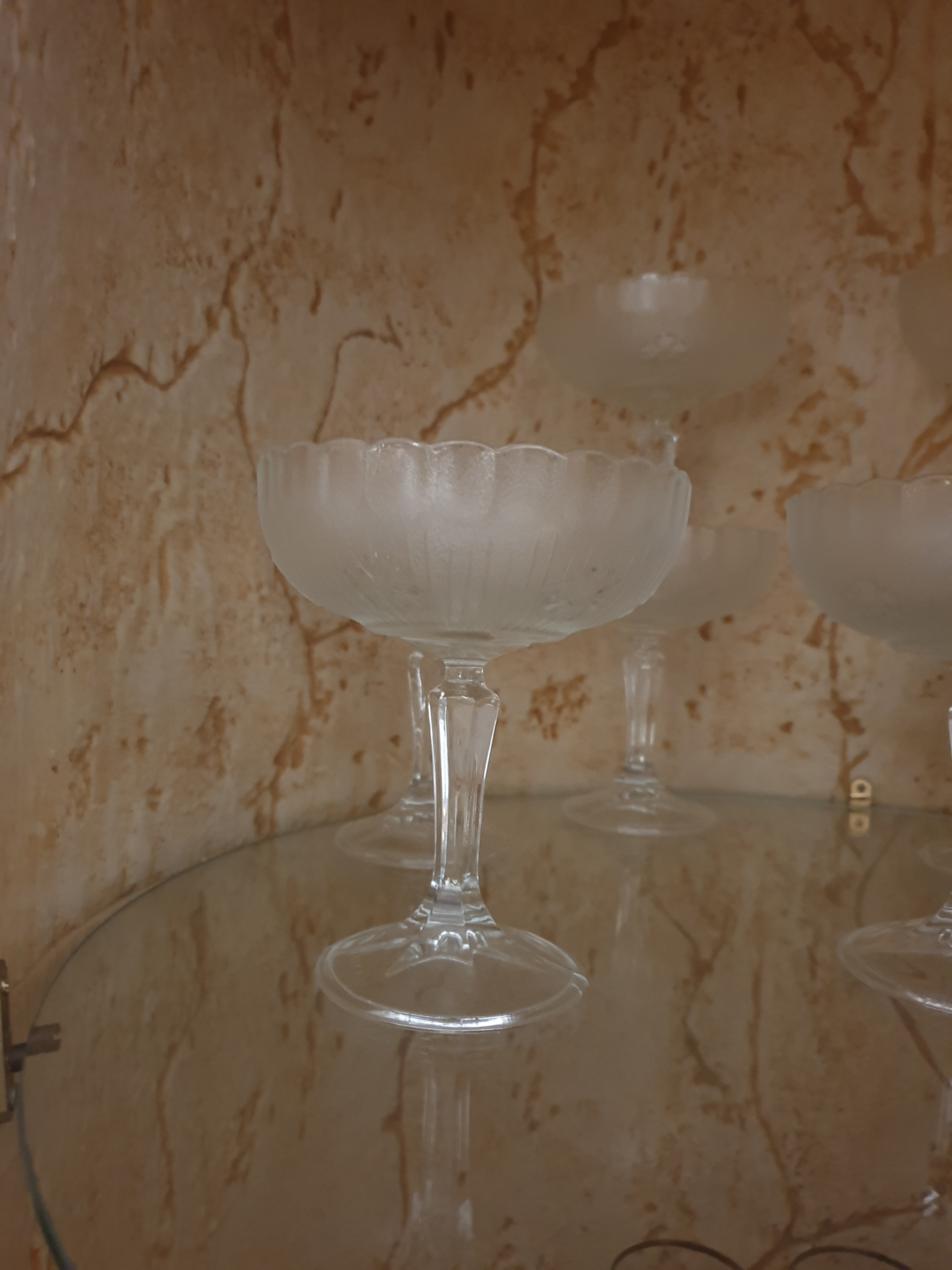 Copas para postre de cristal tallado