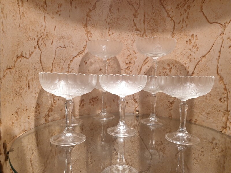 Copas para postre de cristal tallado