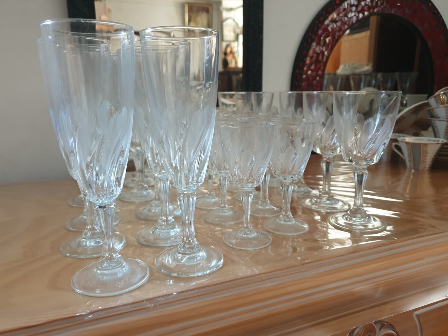 30 copas Vintage de cristal tallado