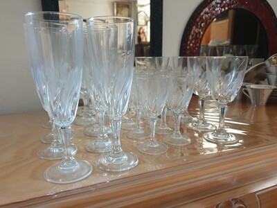 30 copas Vintage de cristal tallado