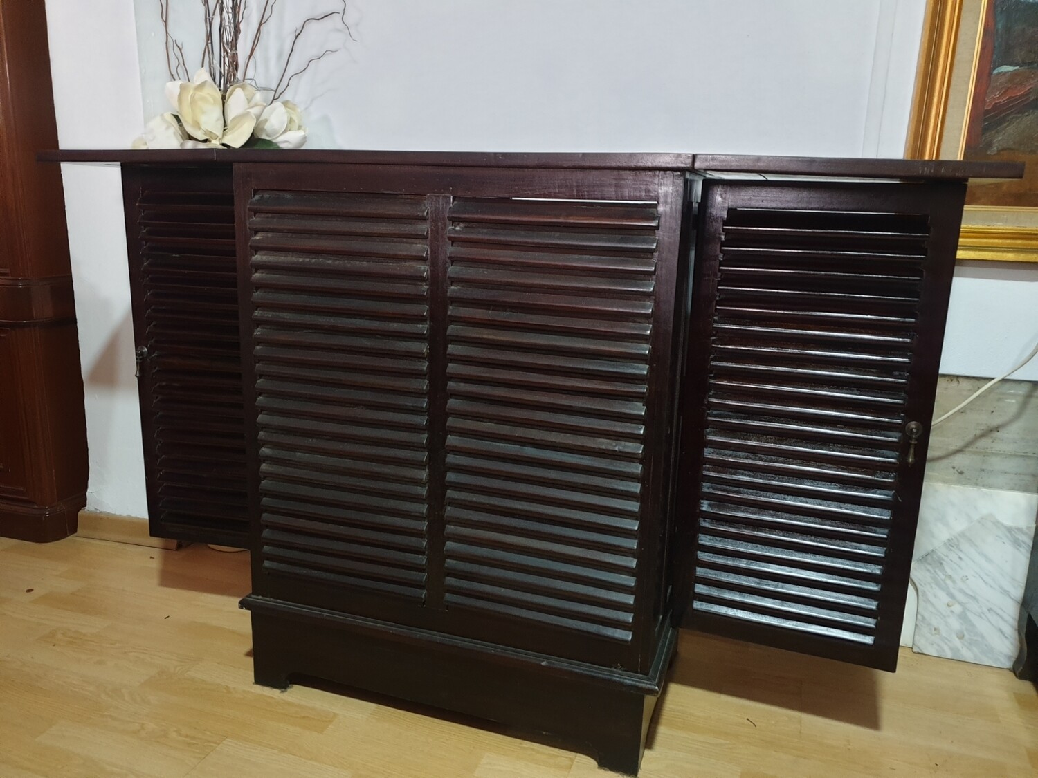 Barra de madera plegable