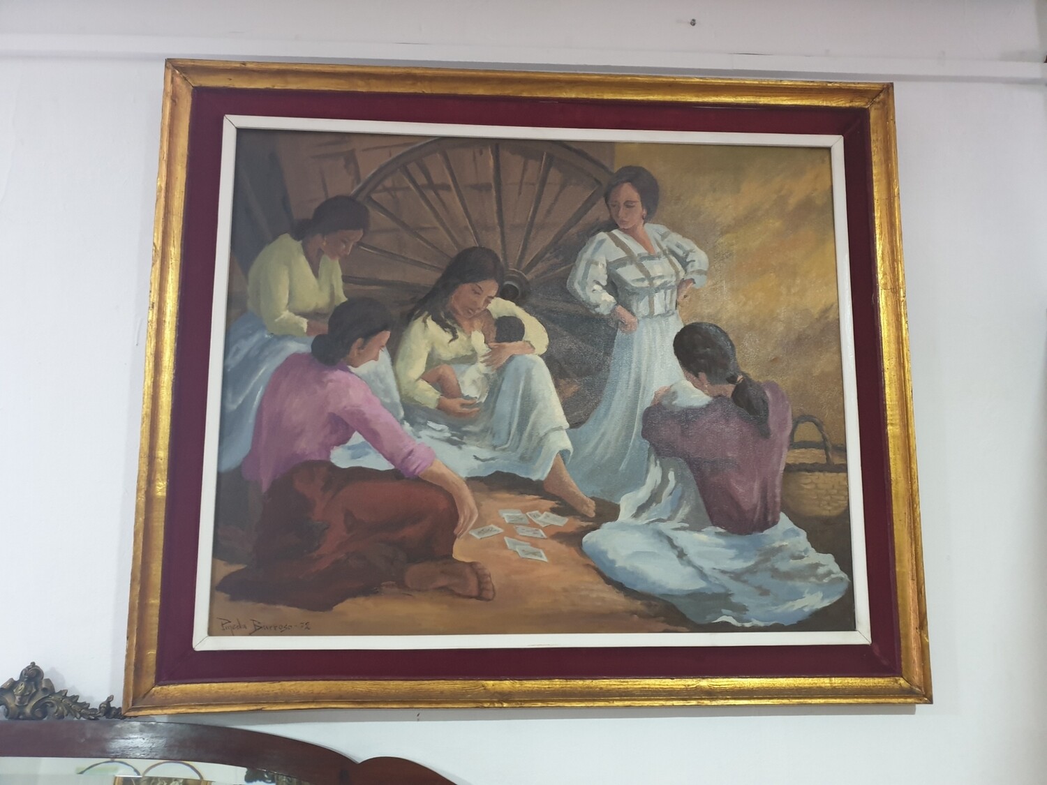 Cuadro de Manuel Pineda Barroso, "Jugando al azar" de 1972