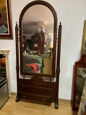 Mueble espejo con cajón, de madera