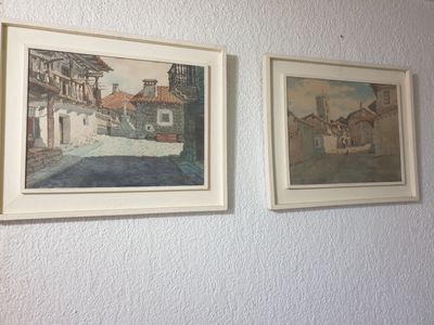DOS CUADROS DE PEDRO VILARROIG, ACUARELA