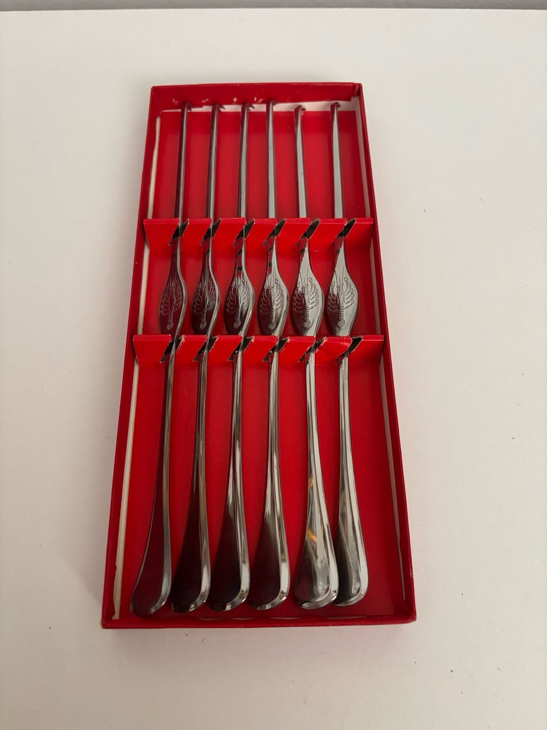 Tenedores para marisco, de acero inoxidable,6un