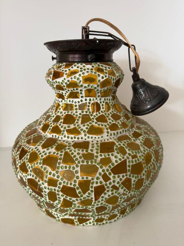 Lámpara de techo mosaico de vidrio y metal Lámpara de techo mosaico de vidrio y metal