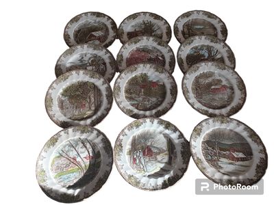 12 platos  grandes  Johnson Bros England, vintage