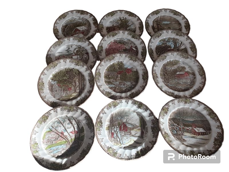 12 platos  grandes  Johnson Bros England, vintage