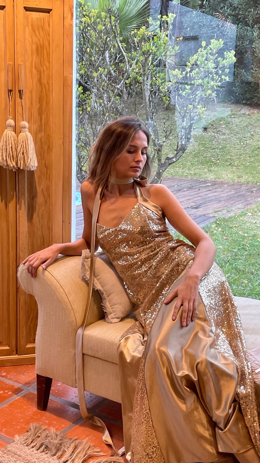 Vestido Palma Oro