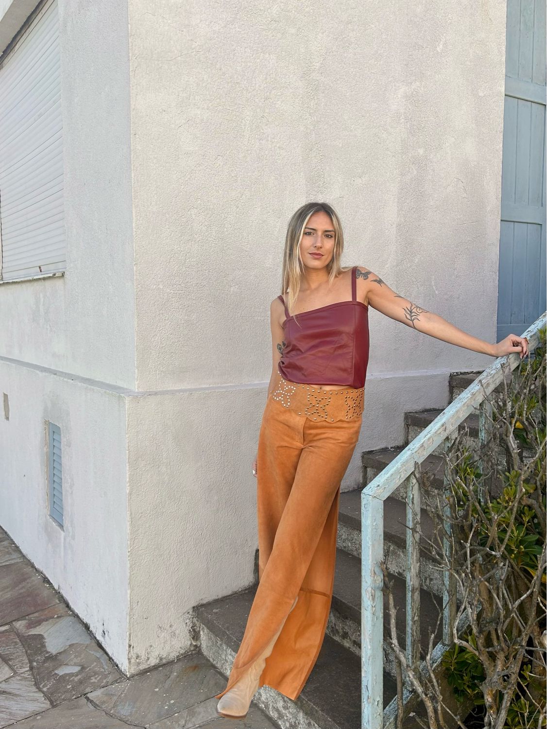 Top casual chic - bordó