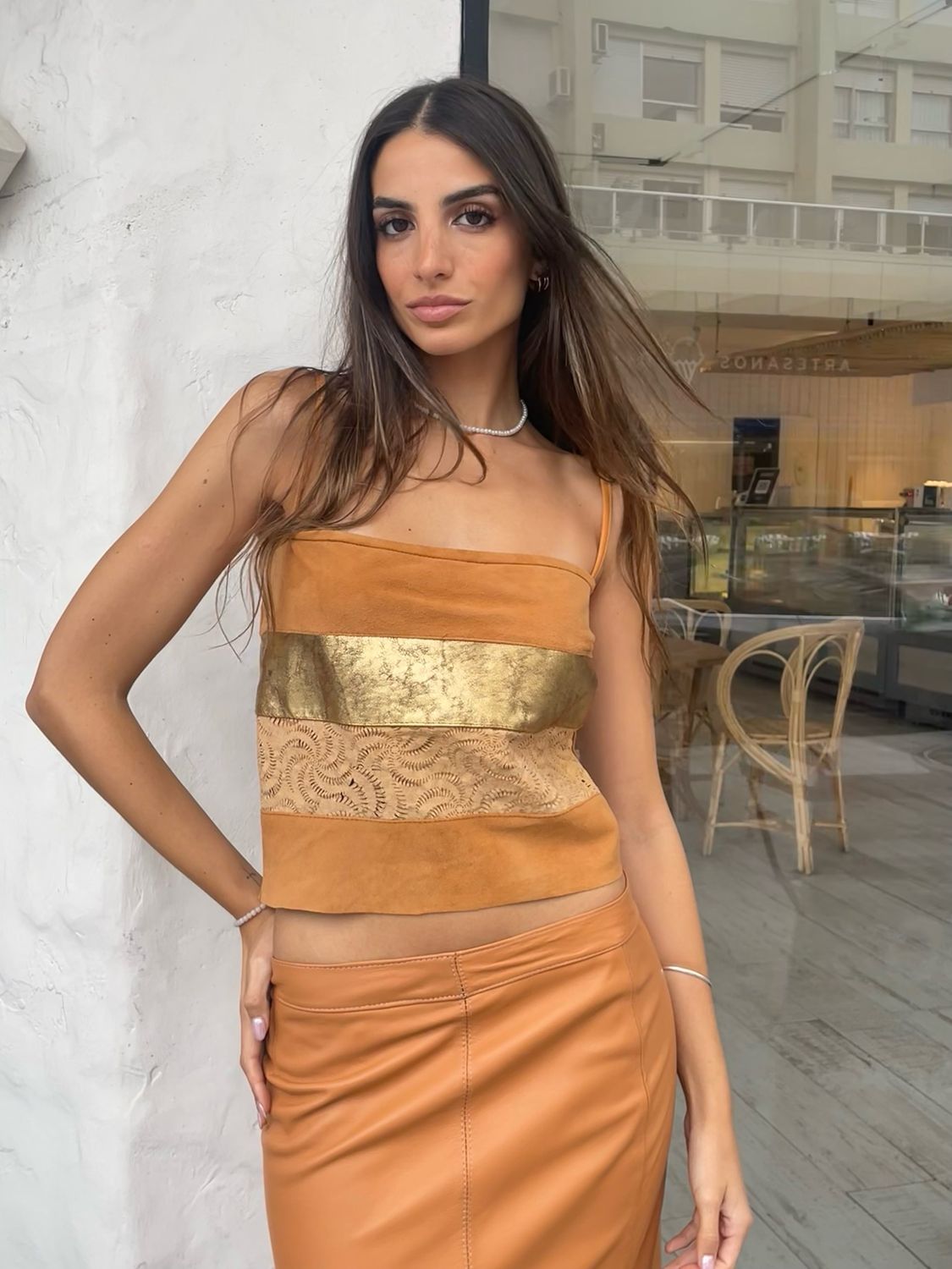 Top Casual chic -Camel