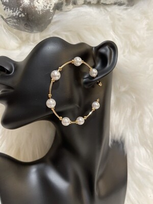 Divided Pearl Hoops