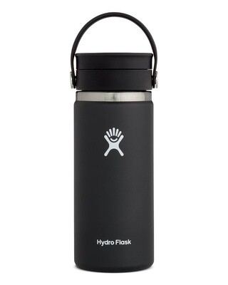 16 OZ COFFEE WIDE MOUTH WITH FLEX SIP LID - BLACK
