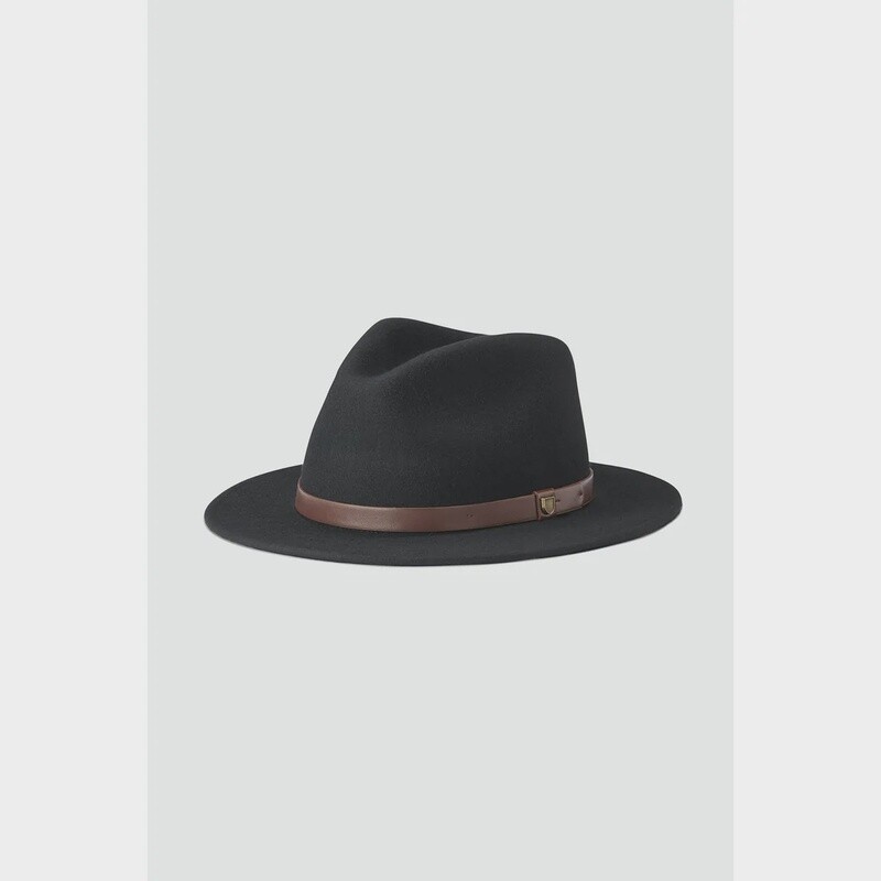 MESSER  FEDORA -  BLACK/ TAN LEATHER