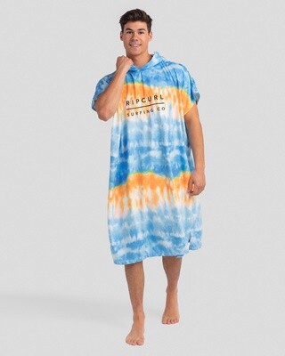 MIX UP PRINT HOODED TOWEL - BLUE/WHITE