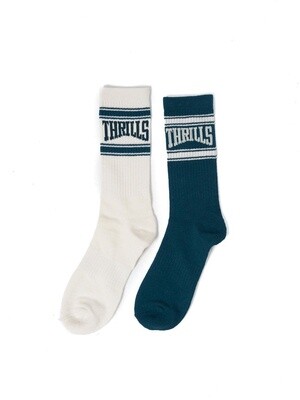SNEAK ATTACK 2 PACK SOCKS DEEP TEAL-HERITAGE WHITE
