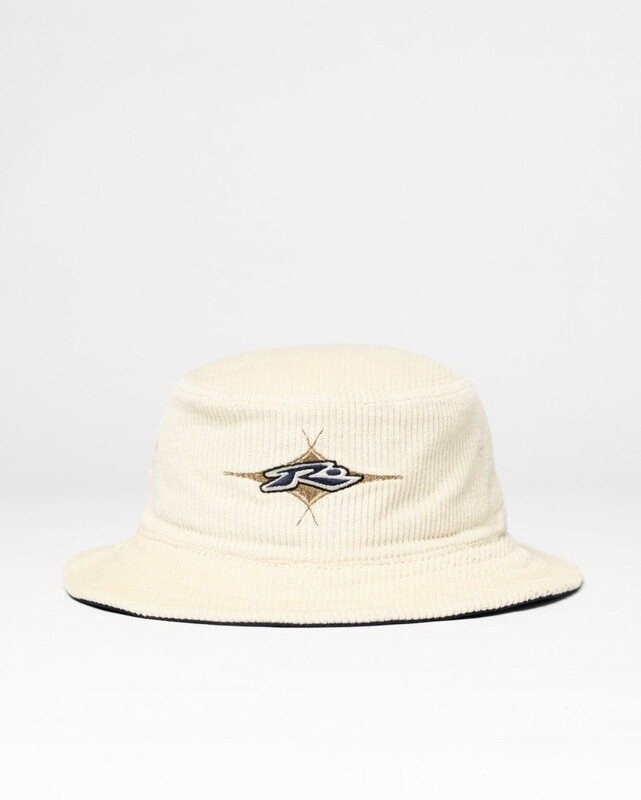 WALLFLOWER REVERSIBLE CORD BUCKET HAT - NAVY BLUE