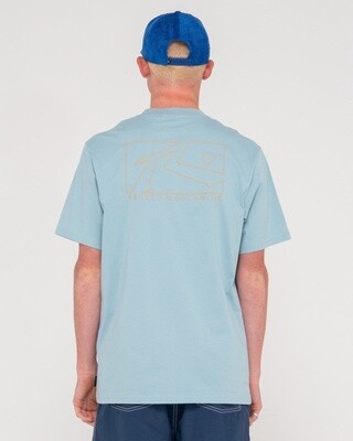 BOXED OUT SHORT SLEEVE TEE - ASH BLUE