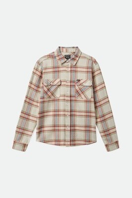BOWERY L/S FLANNEL - WHITE SMOKE /YELLOW/CASA RED