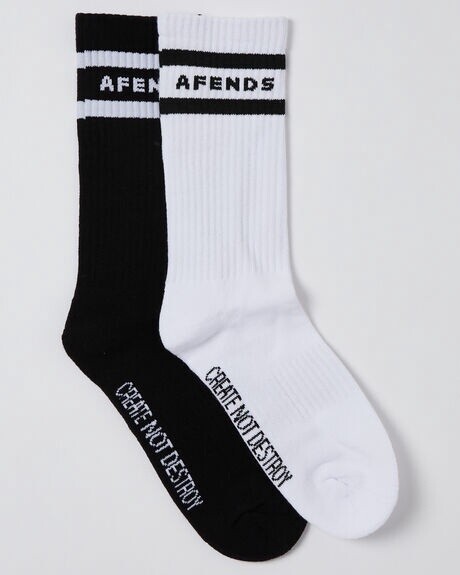 CREATE NOT DESTORY -SOCKS TWO PACK - BLACK/WHITE